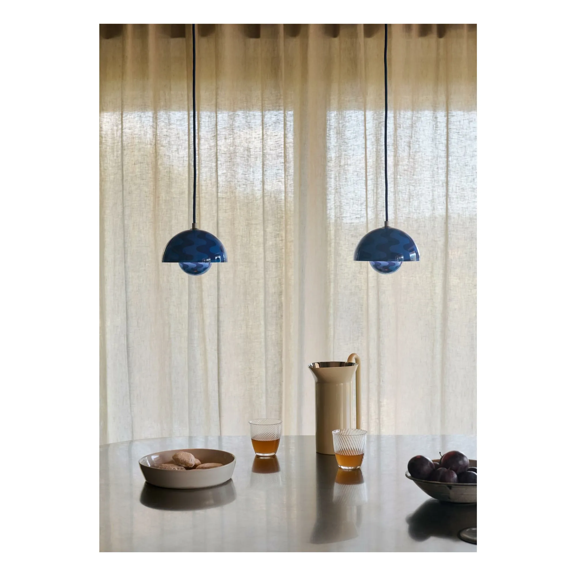 Suspension Flowerpot VP10 Pattern, Verner Panton | Cobalt- Image produit n°1