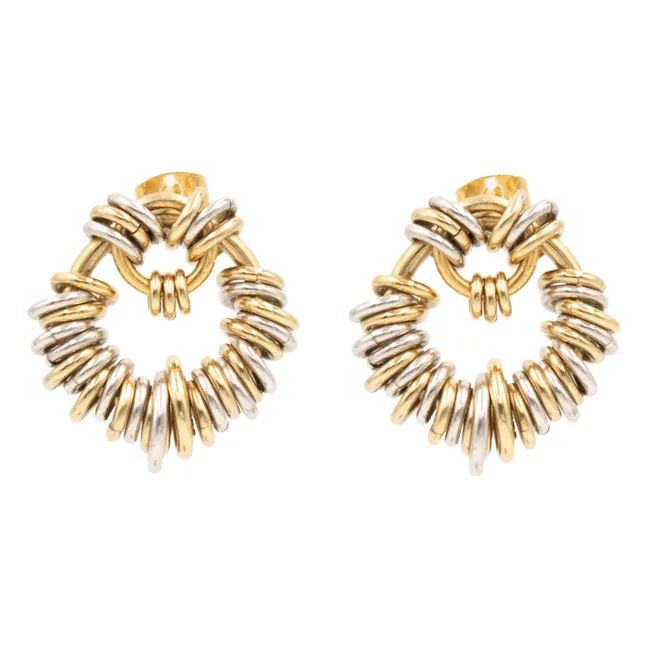 Boucles d'Oreilles Klik Anneaux | Doré/Argenté