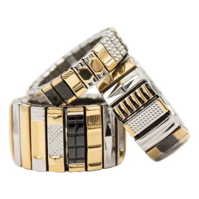 Bague SIG 6 | Noir/Doré/Argenté