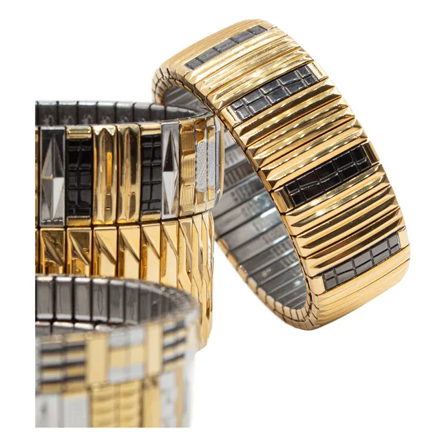 Bracelet SIG 14B-1 Stripes | Noir/Doré