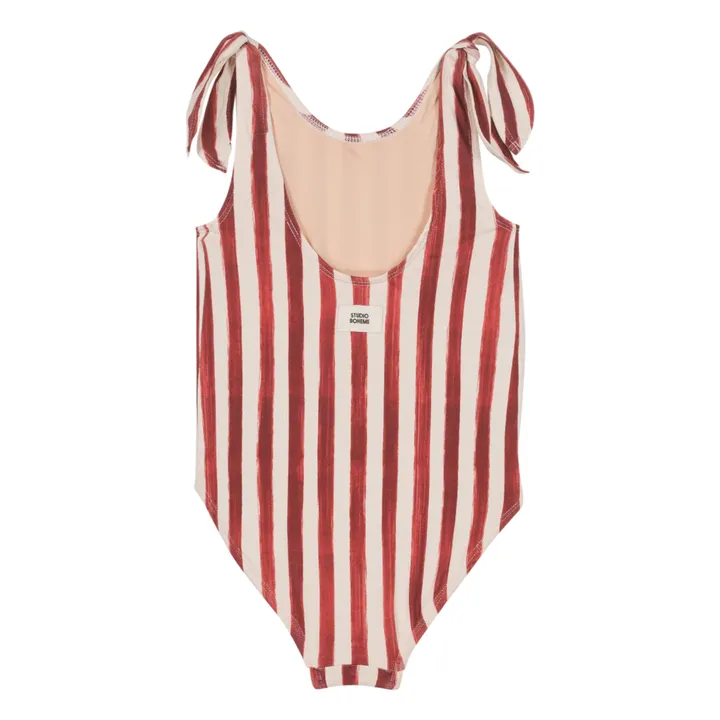Maillot de Bain Rayé Coton Bio | Rouge- Image produit n°3
