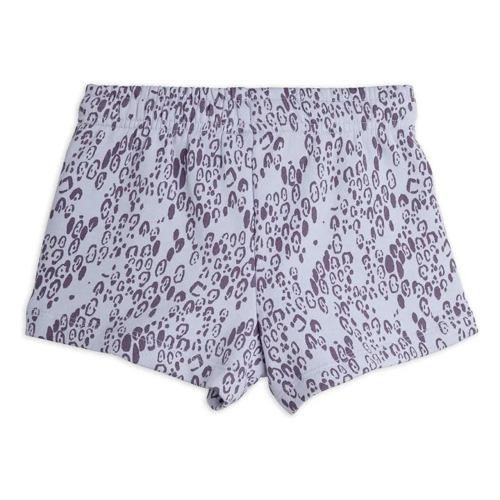 Pantalones cortos de leopardo de algodón orgánico | Lila- Imagen del producto n°1