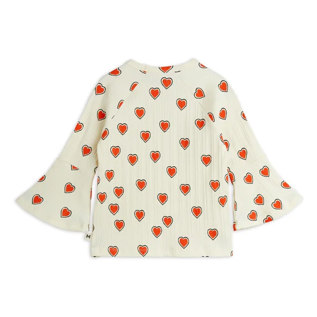 T-shirt Cœurs Coton Bio | Ecru