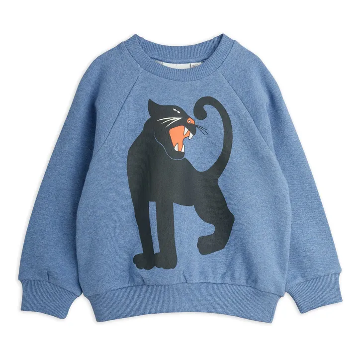 Panther organic cotton sweatshirt | Blue- Product image n°0