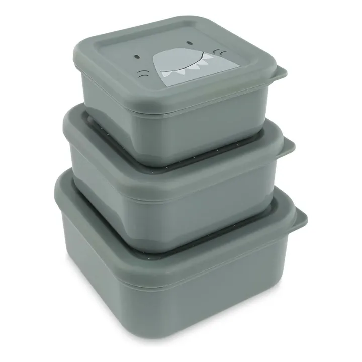 Boîtes à Goûter 3 pièces Mr. Shark | Bleu gris- Image produit n°0