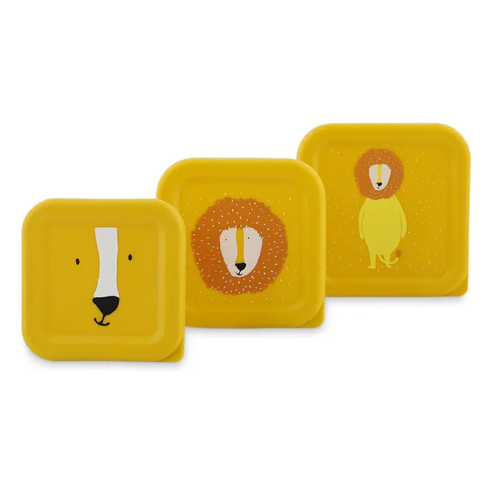 Boîtes à Goûter 3 pièces Mr. Lion | Jaune- Image produit n°5