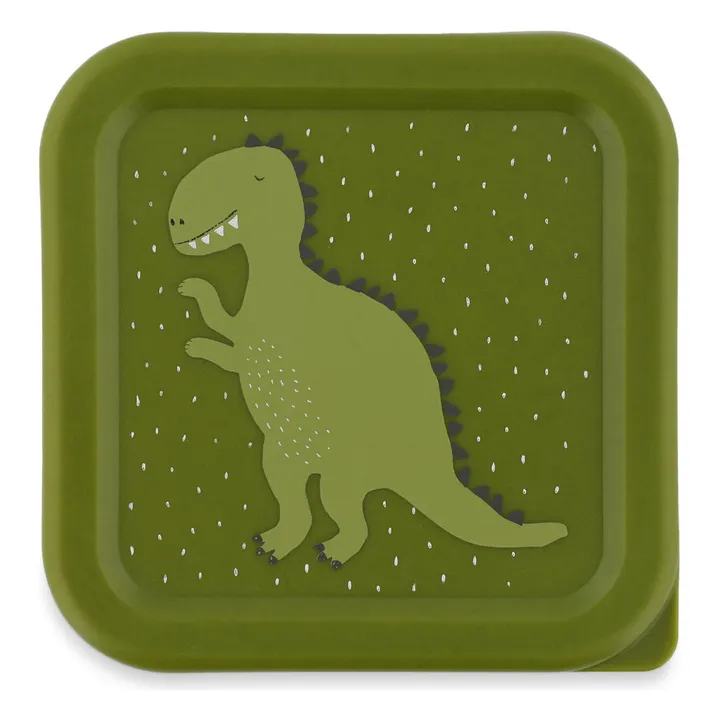 Boîtes à Goûter 3 pièces Mr. Dino | Vert kaki- Image produit n°2