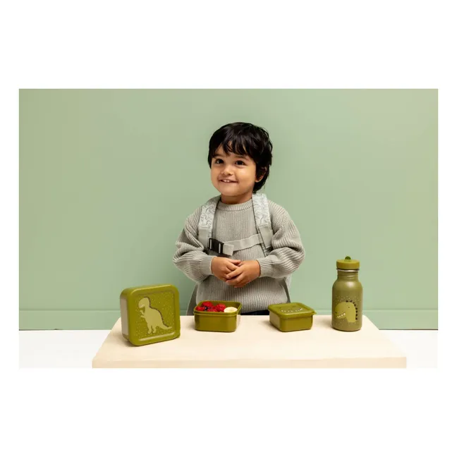 Boîtes à Repas 3 pièces Mr. Dino | Vert kaki