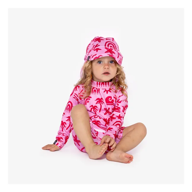Combishort Anti-UV Tropical Vibes Fibres Recyclées | Rose