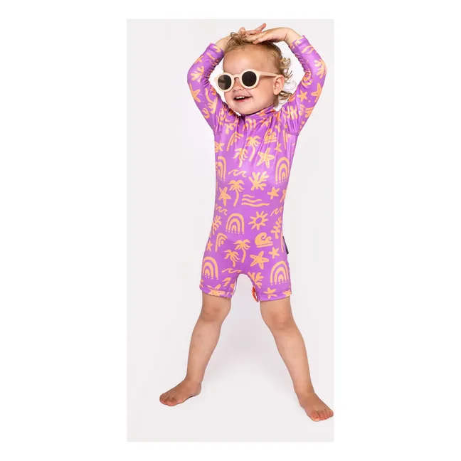 Combishort Anti-UV Tropical Vibes Fibres Recyclées | Violet