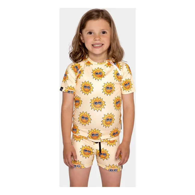 T-shirt Anti-UV Spread Peace Fibres Recyclées | Jaune