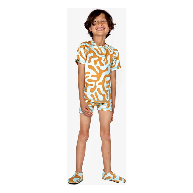 Short de Bain Anti-UV Coral Reef Fibres Recyclées | Bleu ciel