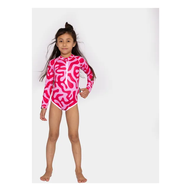 Maillot de Bain Anti-UV Coral Reef Fibres Recyclées | Rose