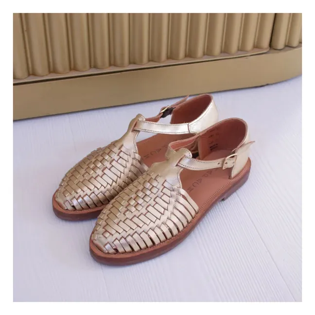Peonia-Metallic-Sandalen | Champagne