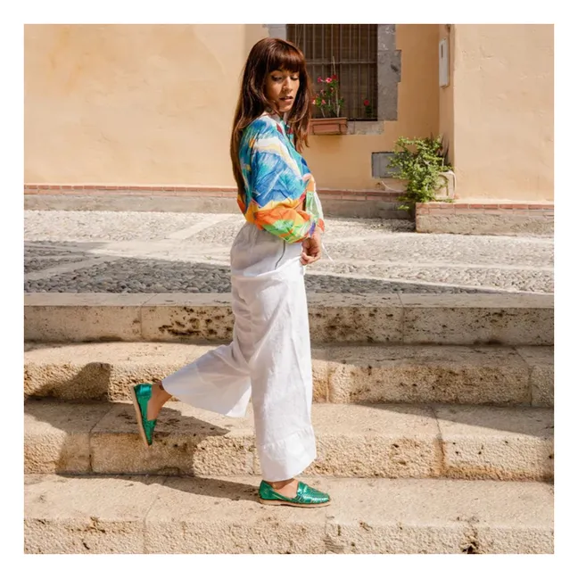 Sandalias Alegre Metallic | Verde esmeralda