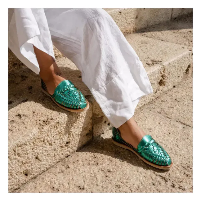 Sandalias Alegre Metallic | Verde esmeralda