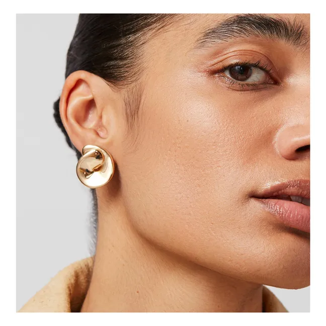 Rio Button Earrings | Gold