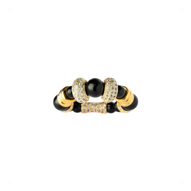 Anillo doble Nefertiti | Negro