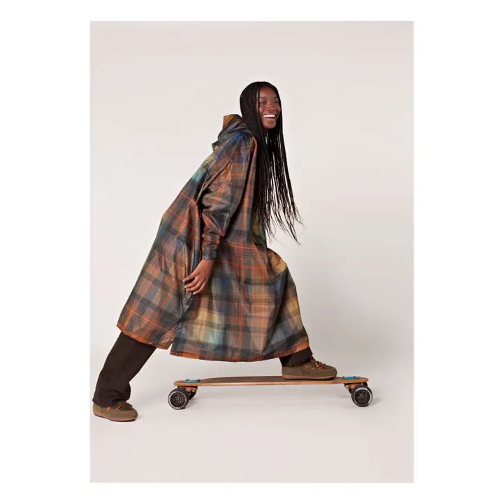 Cape Imperméable Tartan - Collection Femme | Orange- Image produit n°4