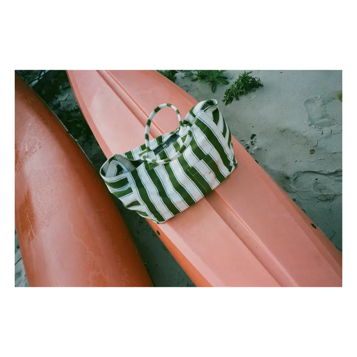 Cabas Camila Rayé | Vert- Image produit n°1