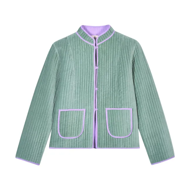 Fittonia Quilted Jacket | Blue Green