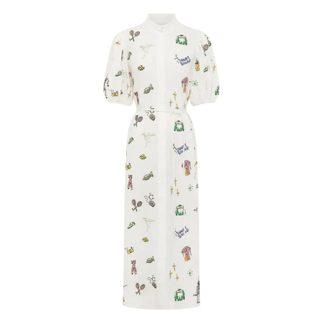 Robe Play Brodée Lin | Crème