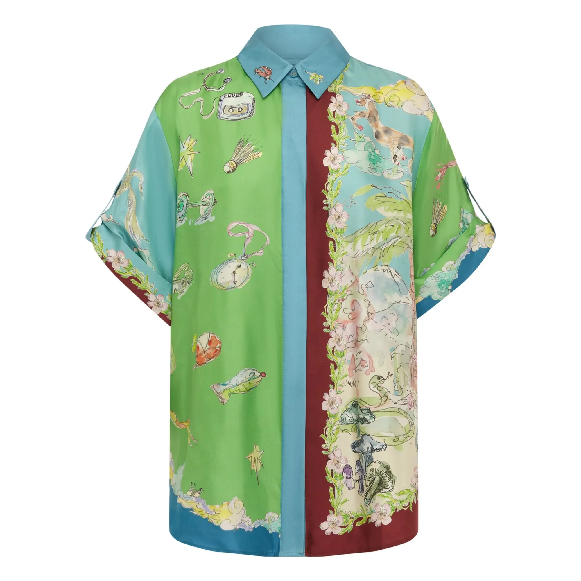 Chemise Daria Soie | Bleu- Image produit n°0
