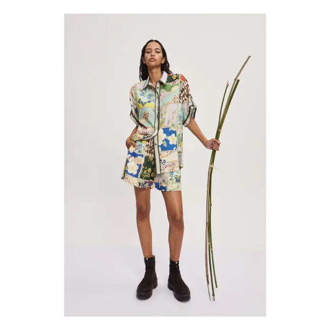 Camicia Bianca in lino | Verde acqua