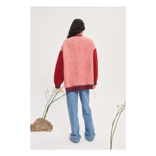 Kurze Strickjacke Alpaka und Mohair | Rosa