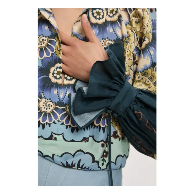 Bluse Madalena Baumwolle und Seide | Blau