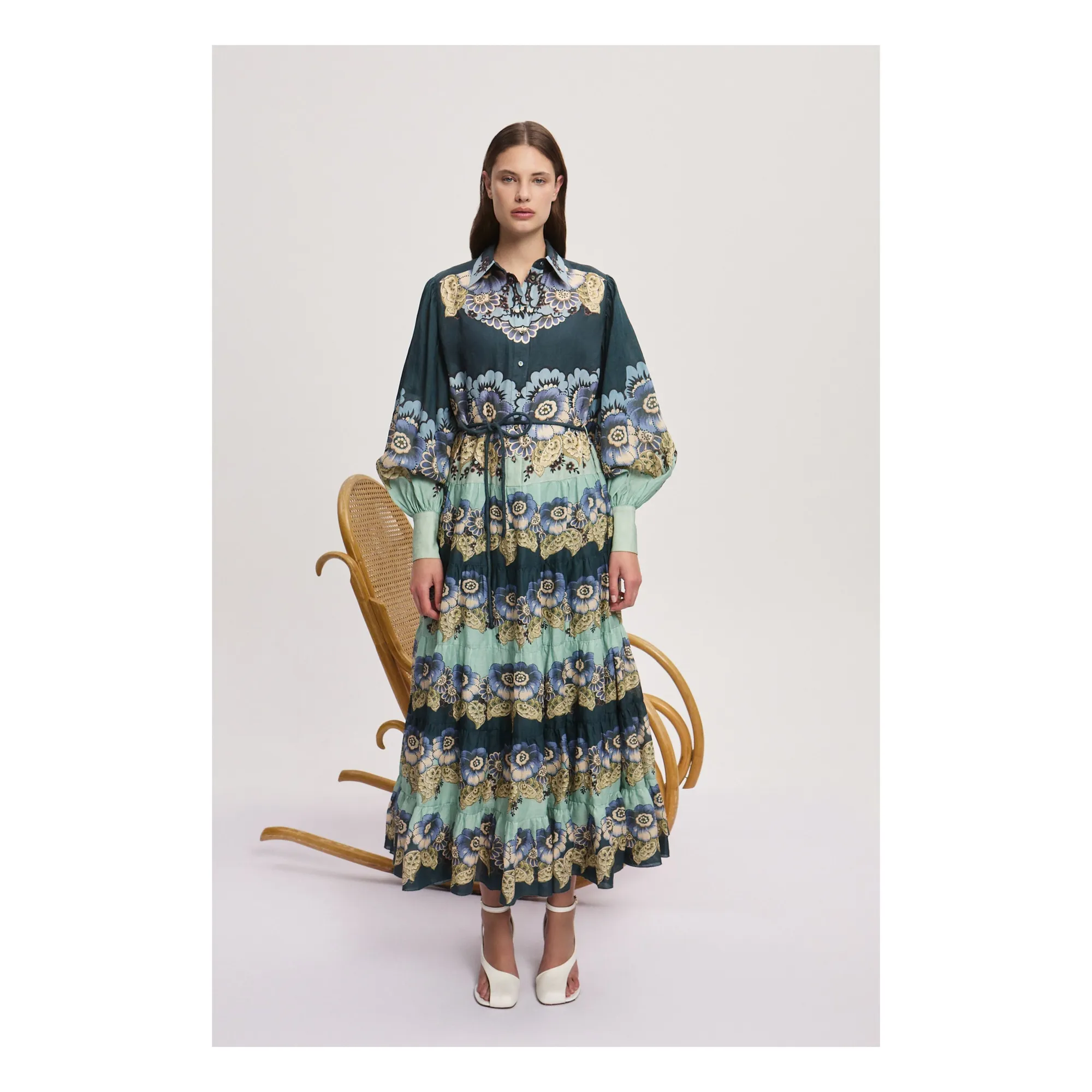 Alémais Blue Madalena Ramie Dress