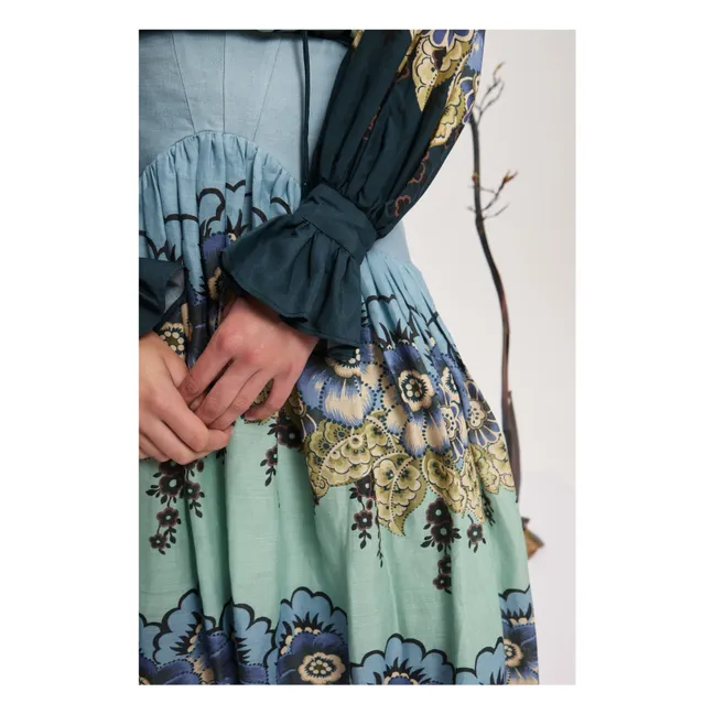 Bluse Madalena Baumwolle und Seide | Blau