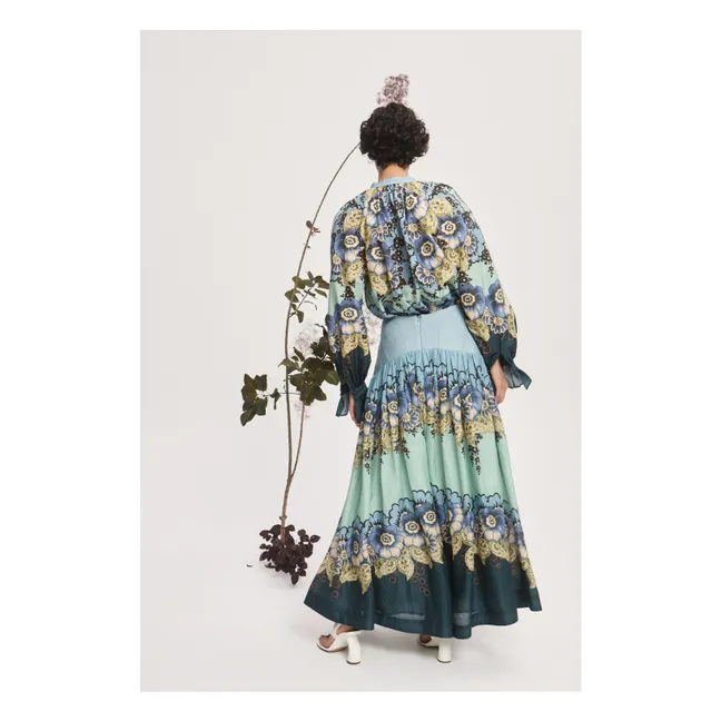 Blouse Madalena Coton et Soie | Bleu