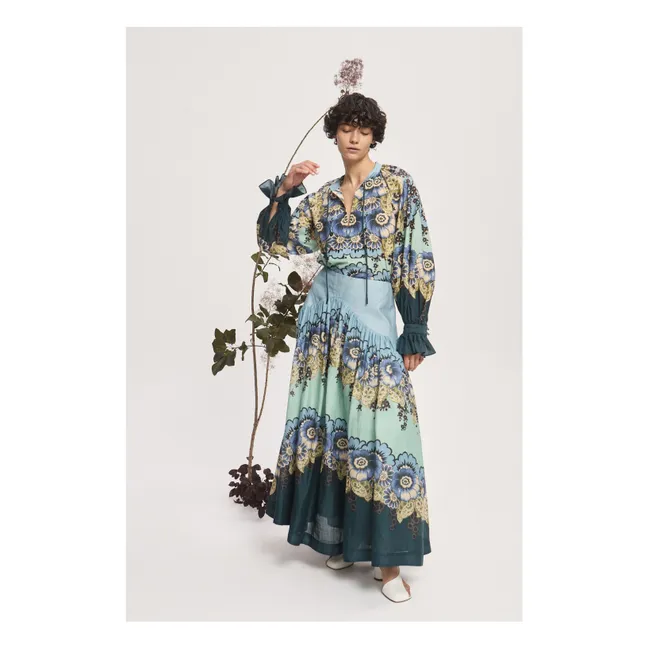 Blouse Madalena Coton et Soie | Bleu