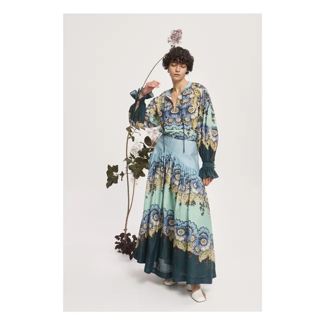 Bluse Madalena Baumwolle und Seide | Blau