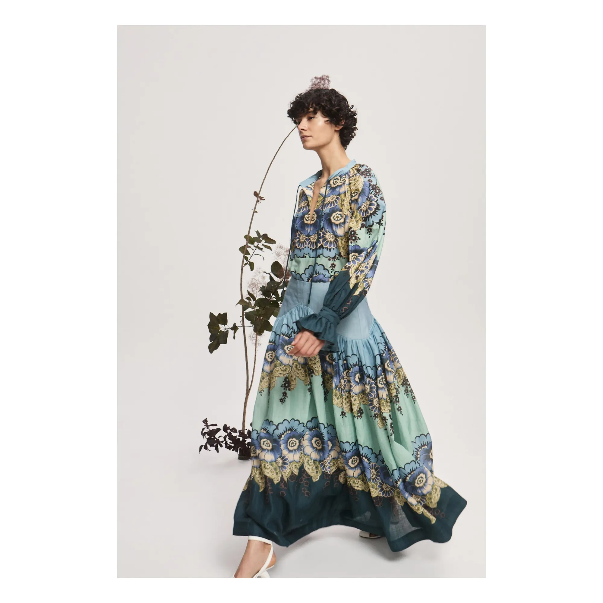 Alémais Blue Madalena Cotton And Silk Blouse