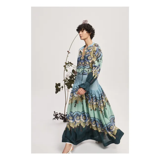 Bluse Madalena Baumwolle und Seide | Blau