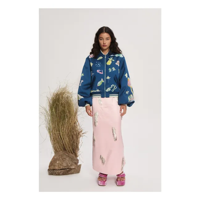 Bomberjacke Daria Bestickt | Blau