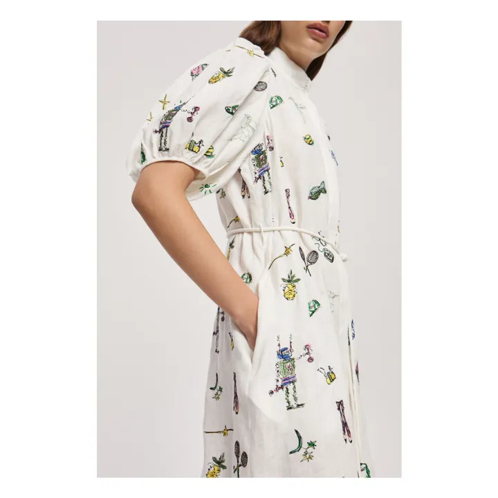 Robe Play Brodée Lin | Crème- Image produit n°4