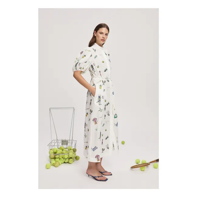 Besticktes Play-Kleid Leinen | Cremefarben