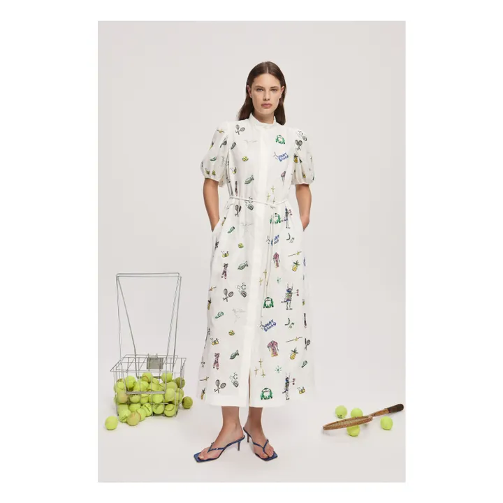 Robe Play Brodée Lin | Crème- Image produit n°1