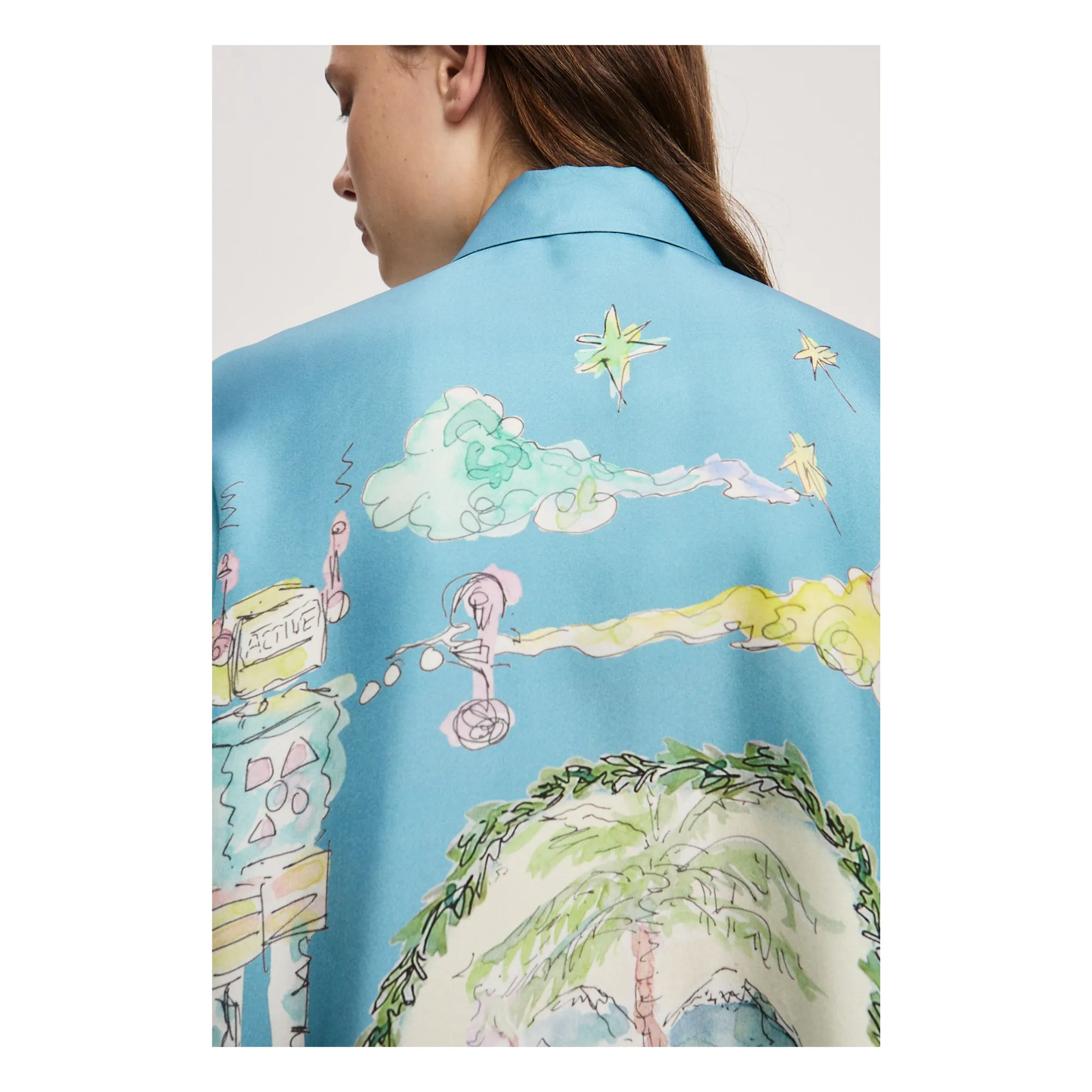 Chemise Daria Soie | Bleu- Image produit n°5