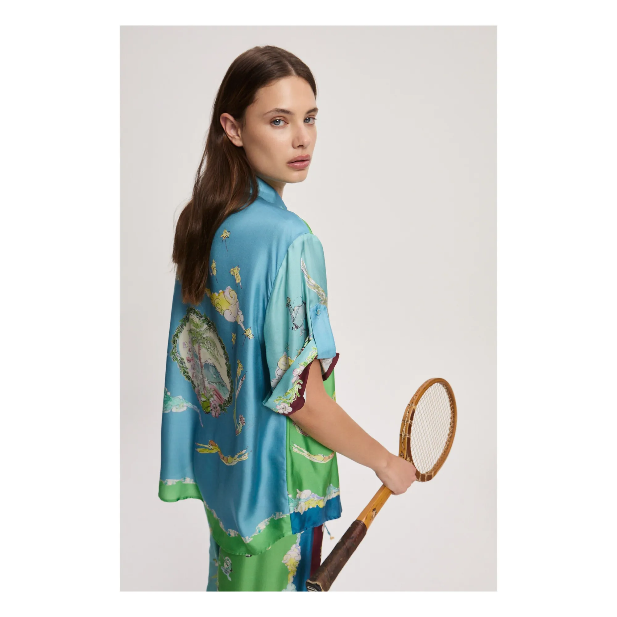 Chemise Daria Soie | Bleu- Image produit n°3