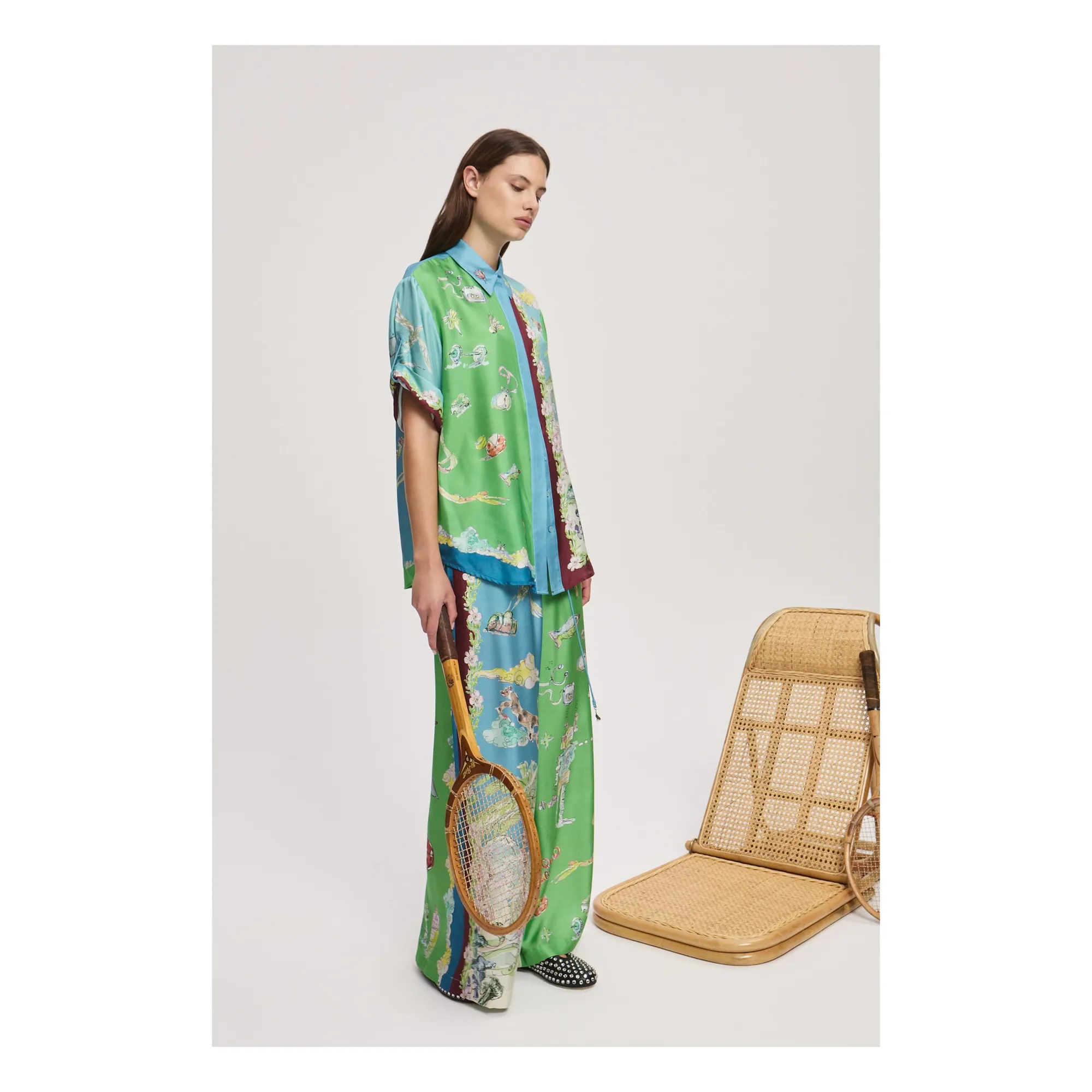 Chemise Daria Soie | Bleu- Image produit n°2