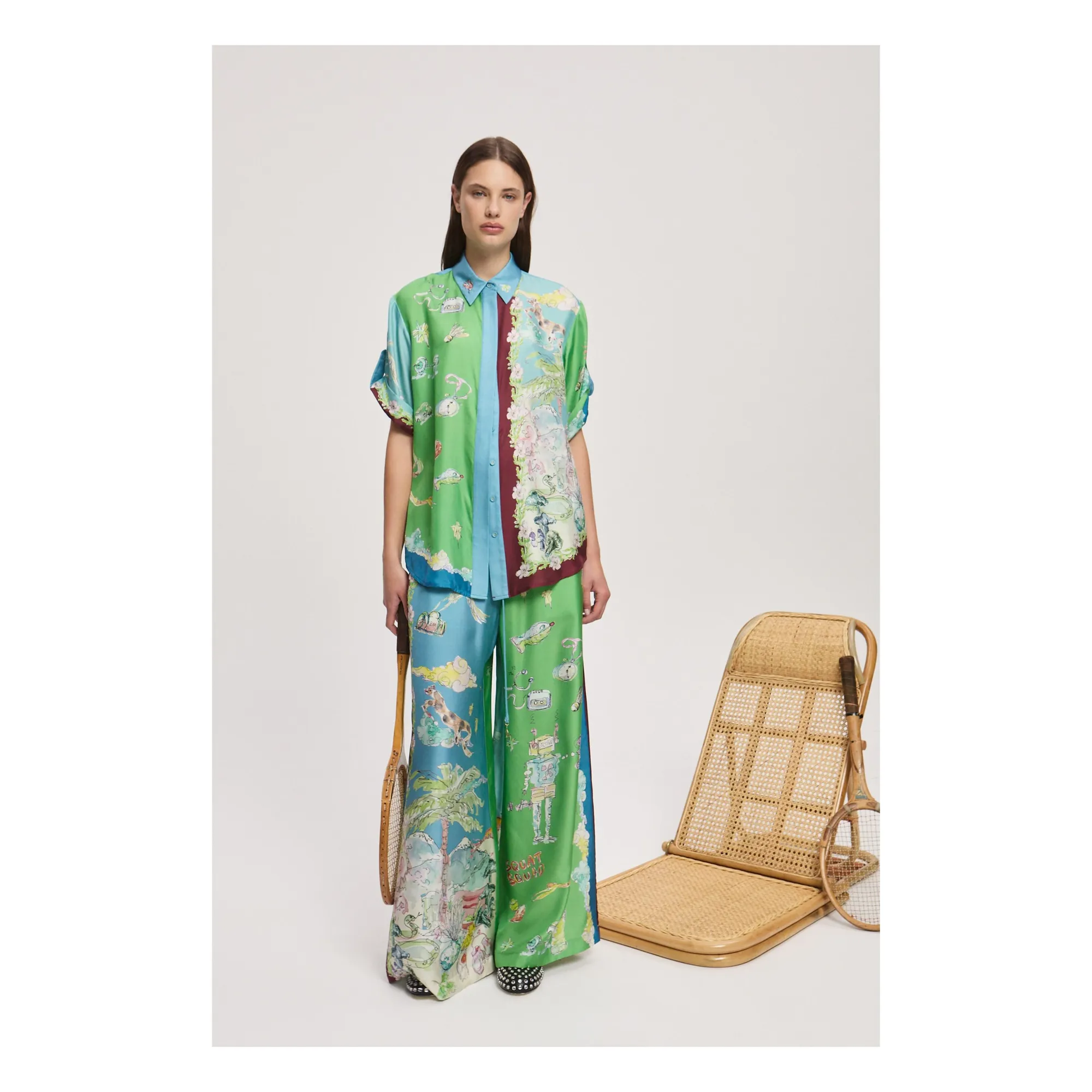 Chemise Daria Soie | Bleu- Image produit n°1