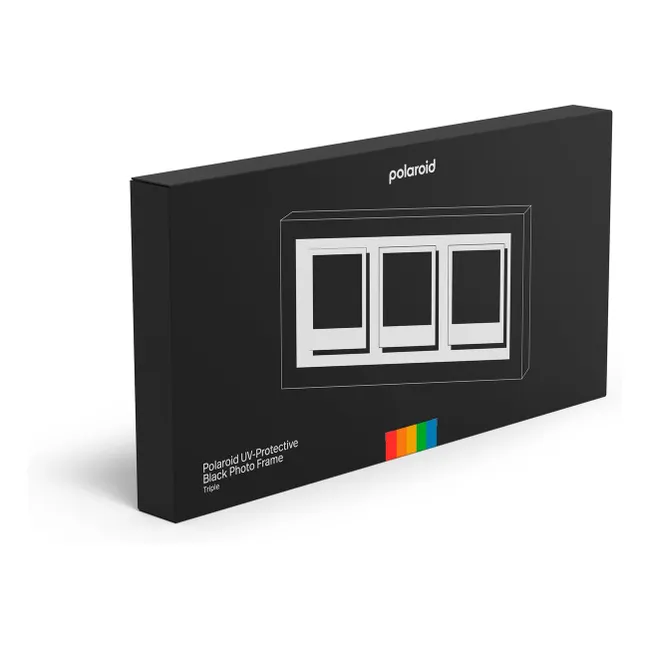 Cadre photo pour trois Polaroid | Noir