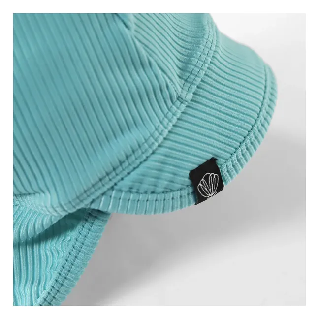 Chapeau Anti-UV Côtelé Fibres Recyclées | Turquoise