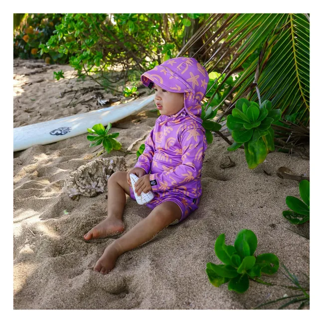 Combishort Anti-UV Tropical Vibes Fibres Recyclées | Violet
