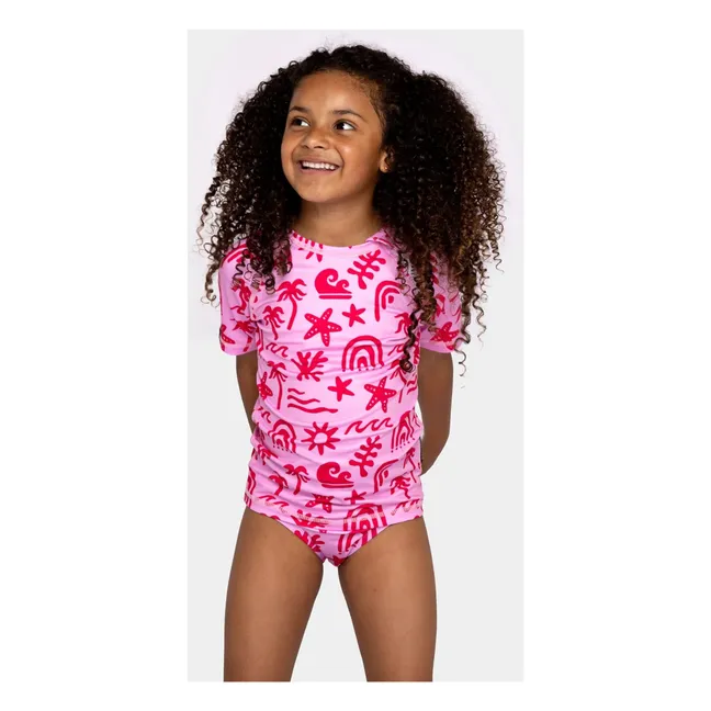 T-shirt Anti-UV Tropical Vibes Fibres Recyclées | Rose