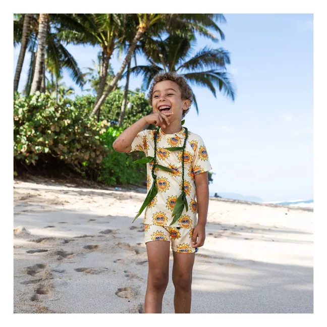 Short de Bain Anti-UV Spread Peace Fibres Recyclées | Jaune